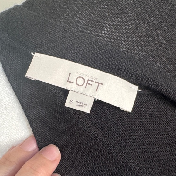LOFT Black Open Front Cardigan - Picture 7 of 7
